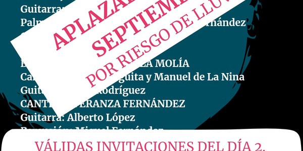 La edición 2023 del festival “La Fragua” de Bellavista, aplazado al sábado 9 de septiembre por la previsión de lluvia
