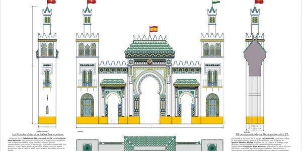 El Pabellón de Marruecos del 29 y el cortijo de Pino Montano, germen de la Generación del 27, protagonistas de la portada de la Feria de Abril 2027