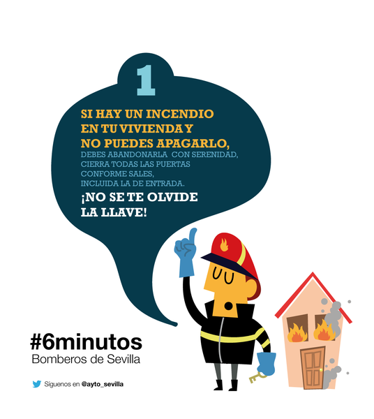 1.- Si hay un incendio en tu vivienda y no puedes apagarlo, debes abandonarla con serenidad, cierra todas las puertas conforme sales, incluida la entrada. ¡No se te olvide la llave!