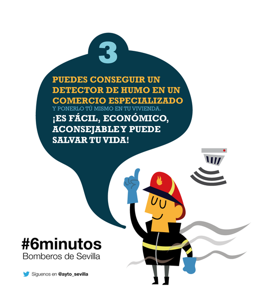 3.- Puedes conseguir un detector de humo en un comercio especializado y ponerlo tú mismo en tu vivienda. ¡Es fácil, económico, aconsejable y puede salvar tu vida!