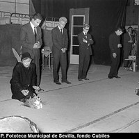 Representación de la obra "La muerte de un viajante" de Arthur Miller en el teatro Lope de Vega. 1958 ©ICAS-SAHP, Fototeca Municipal de Sevilla, fondo Cubiles
