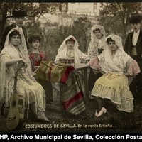 Costumbres de Sevilla  En la venta Eritaña © ICAS-SAHP,  Archivo Municipal de Sevilla, Colección Postales, 389