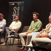 Luis Ybarra, director de la Bienal junto a Sergio de Lope y Chico Pérez