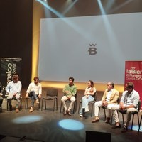 Un momento de la rueda de prensa en Auditorio Cartuja